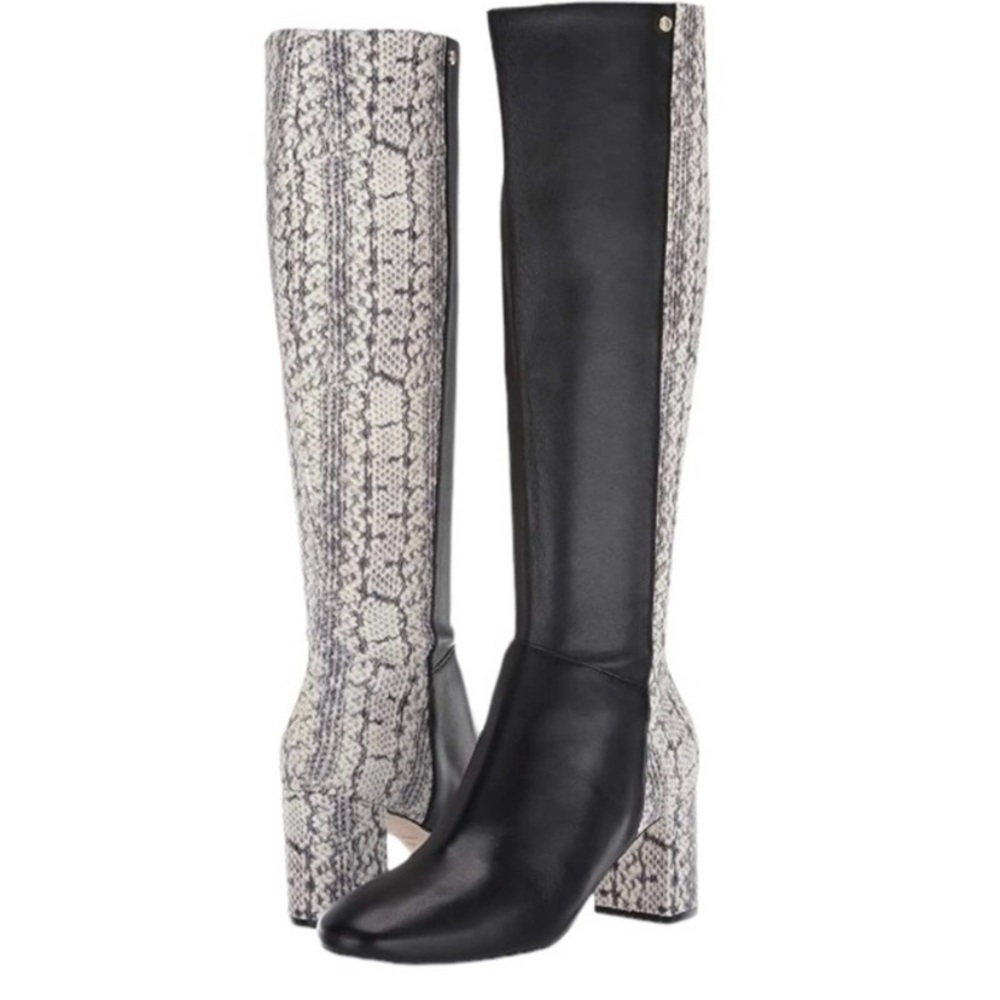 Cole Haan Women’s Rianne Snakeskin Tall Leather Boots Size 5